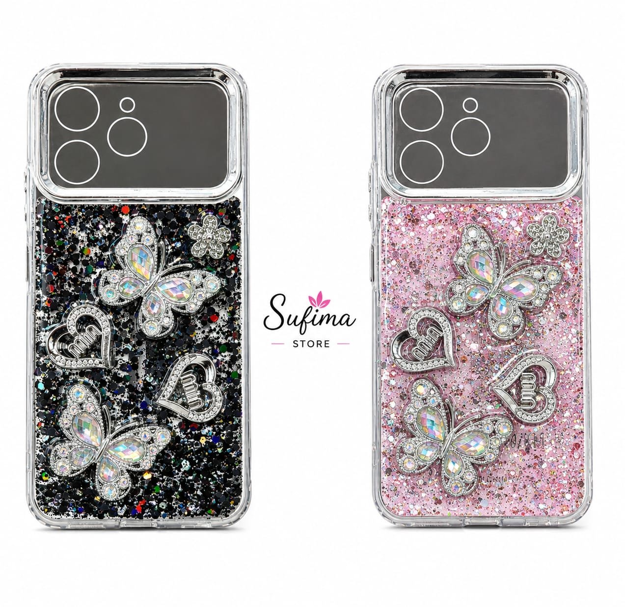 Sparkling Butterfly Glitter Phone Case S 40
