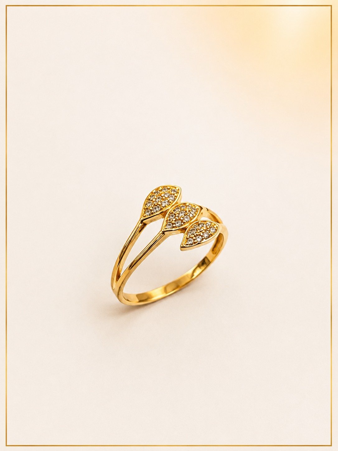 Elegant Leaf Gold Plated Ring